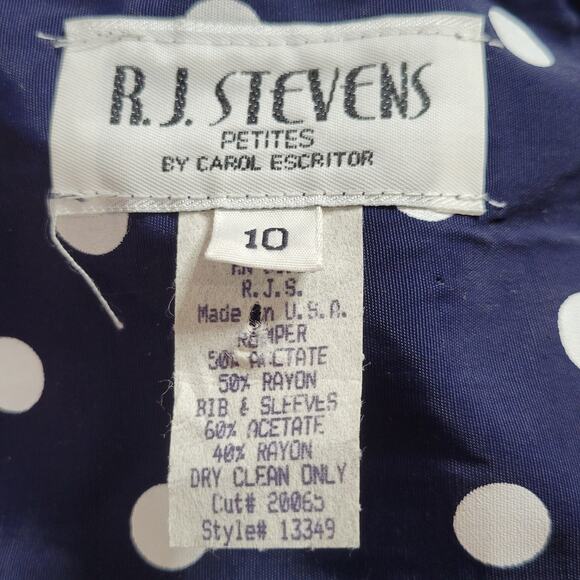 Vintage R.J. Stevens 80s Polka Dot Romper, size 10 - Picture 7 of 7